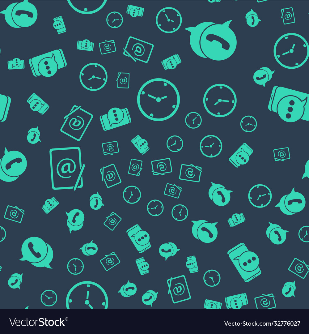 Set clock telephone with speech bubble chat mail vector image Set clock telephone with speech bubble chat mail