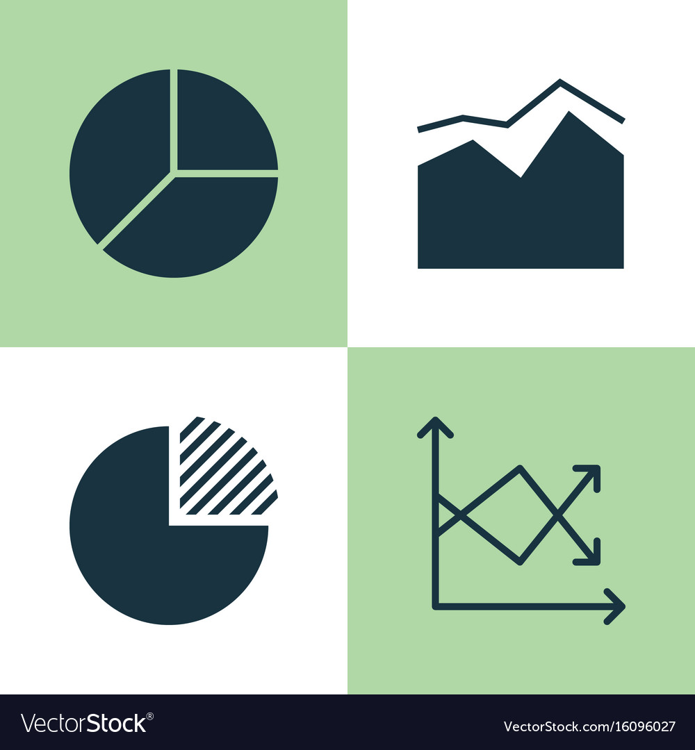 Set of graphs diagrams and statistics icons