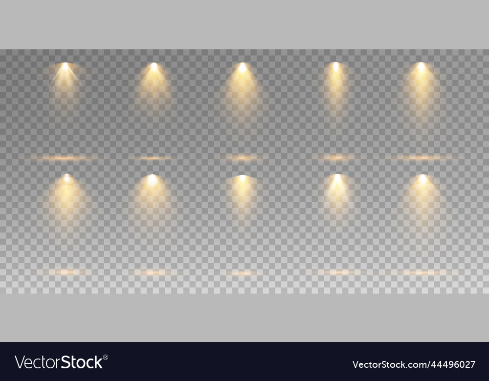 Set of spotlights various forms light vector image Set of spotlights various forms light