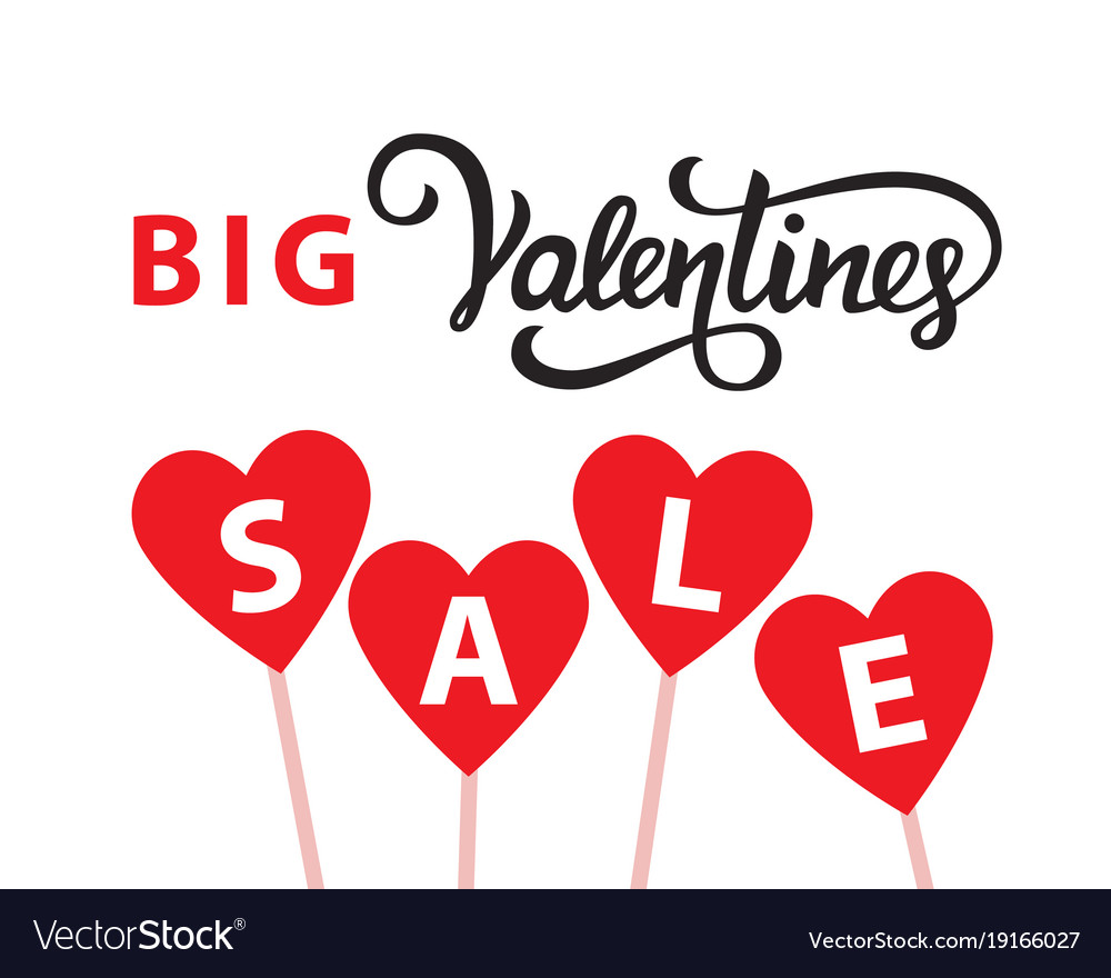 Valentines day sale banner template Royalty Free Vector