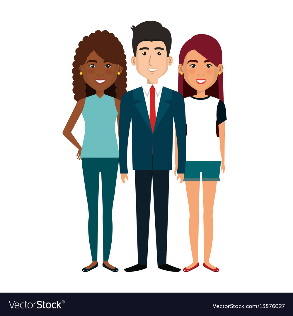 Young people avatars group Royalty Free Vector Image