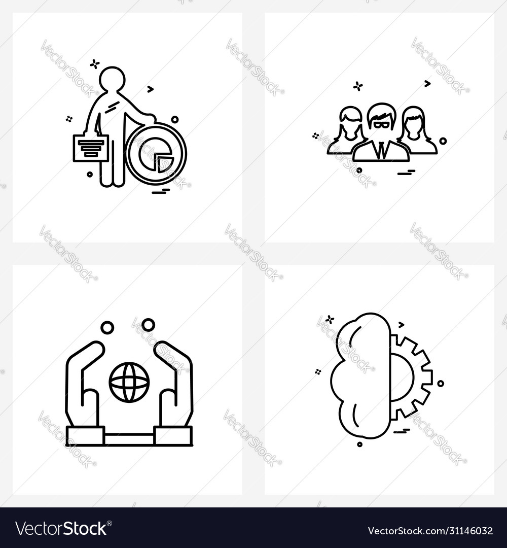 4 universal line icons for web and mobile man