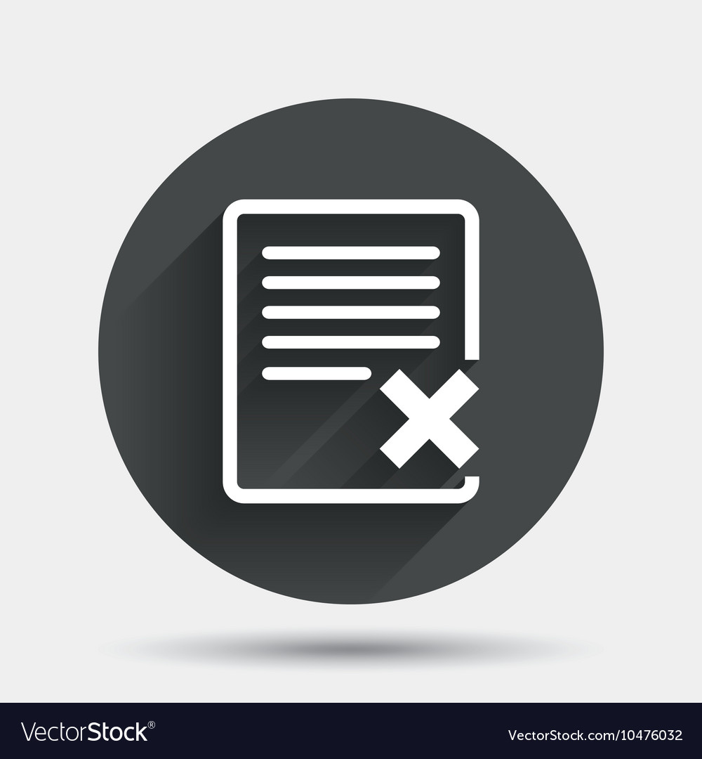 Delete file sign icon remove document symbol