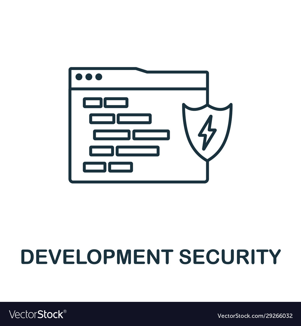 Development security line icon thin design style