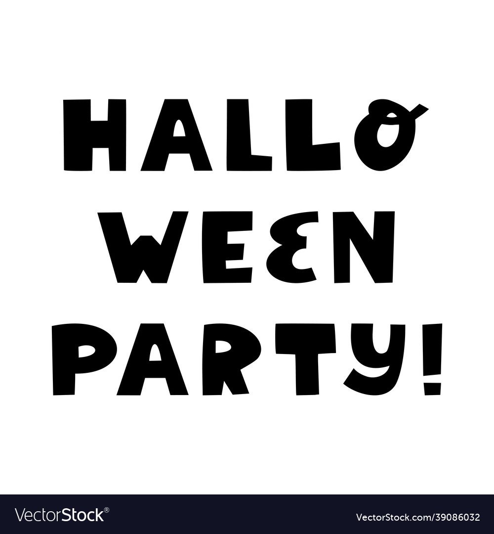 Halloween party cute hand drawn lettering