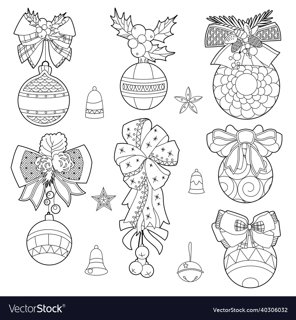 Isolated festive objects for christmas tree