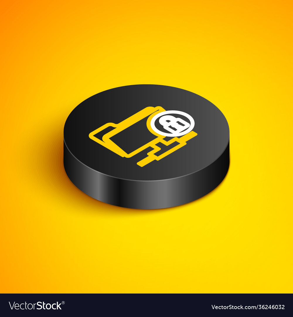Isometric line ftp folder and lock icon isolated