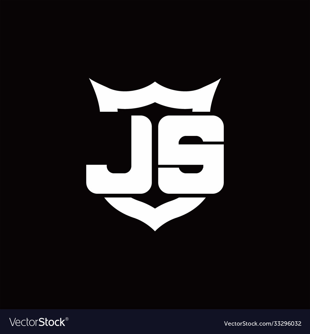 Js logo monogram with shield around crown shape