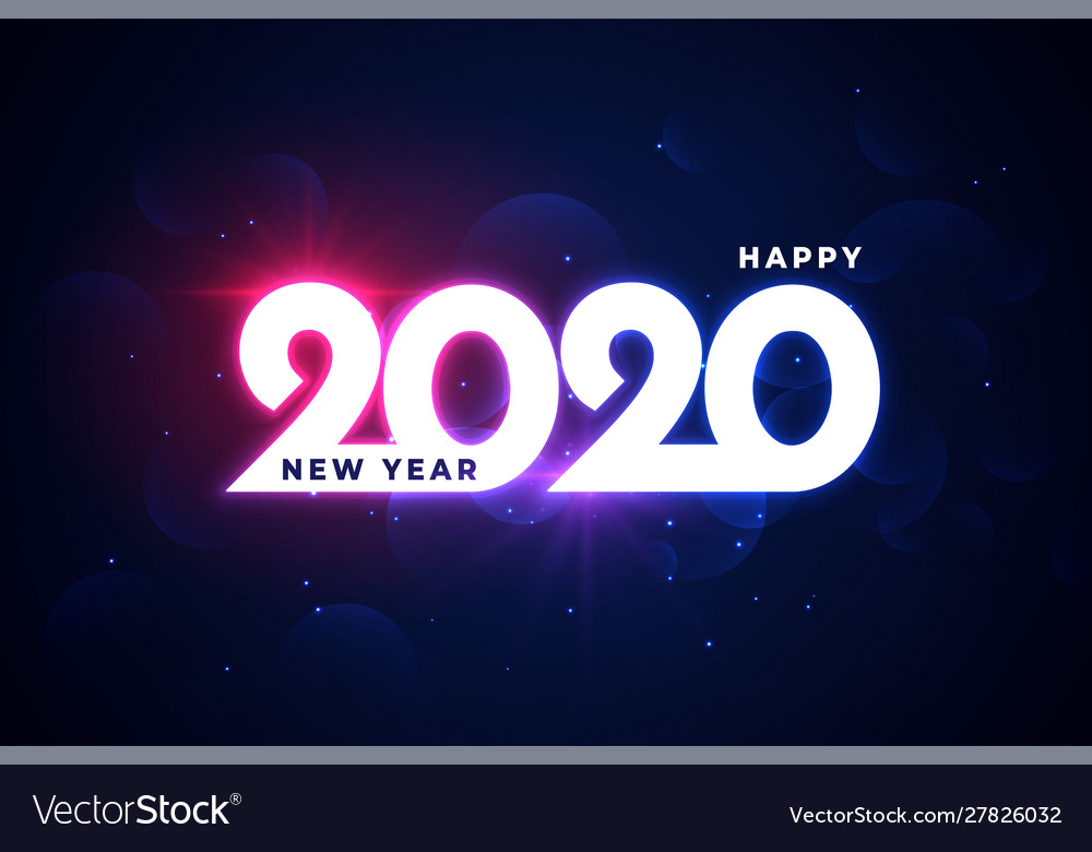 Neon Happy New Year 2020 Celebration