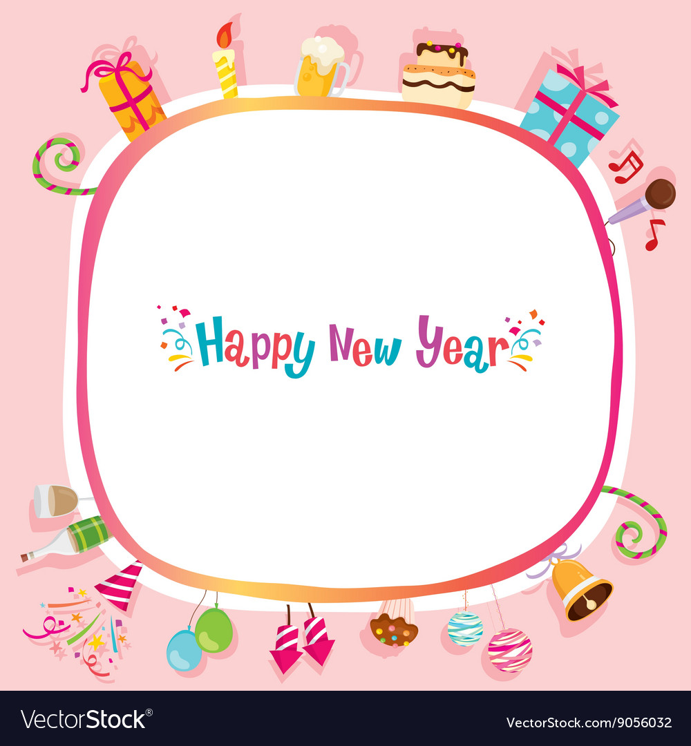 Party decoration objects icons border