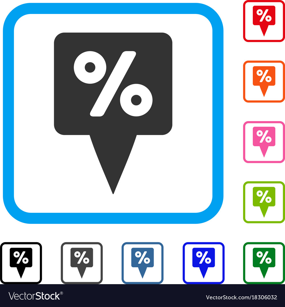 Percent map pointer framed icon
