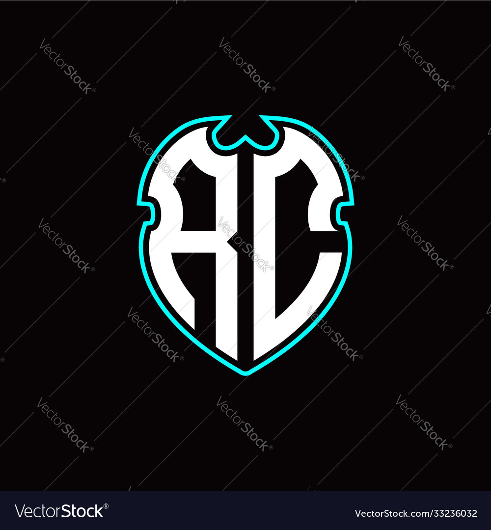 R c initial logo design with a shield shape vector image R c initial logo design with a shield shape