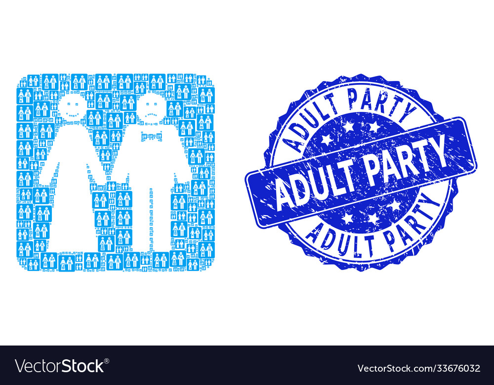 Rubber adult party round stamp and fractal wedding