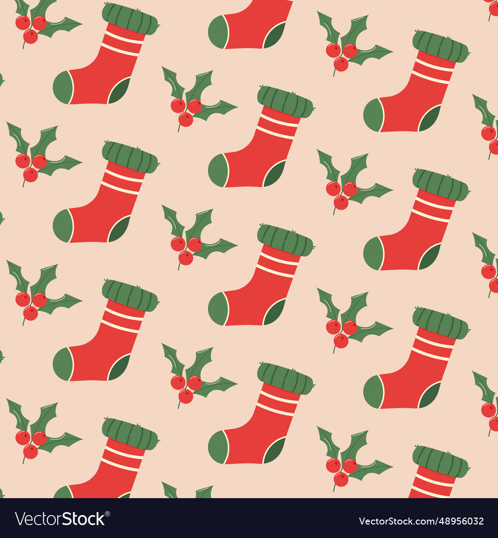 Seamless christmas and new year template Vector Image