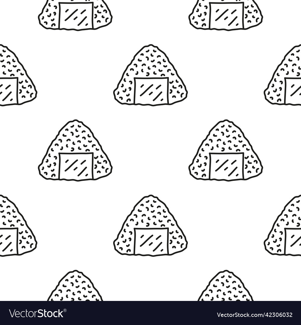 Seamless pattern with onigiri sushi vector image Seamless pattern with onigiri sushi