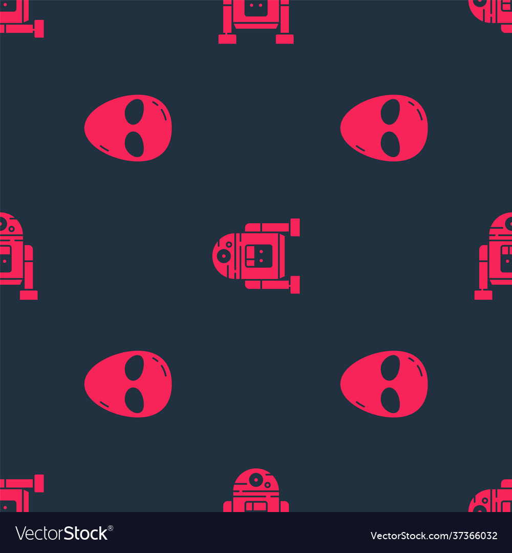 Set alien and robot on seamless pattern Vector Image Set alien and robot on seamless pattern