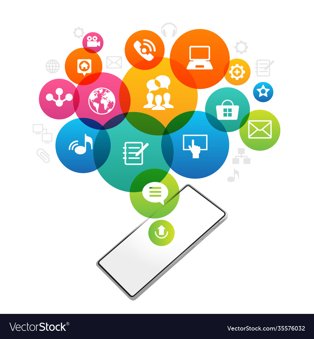 Social media concept communication in global vector image Social media concept communication in global