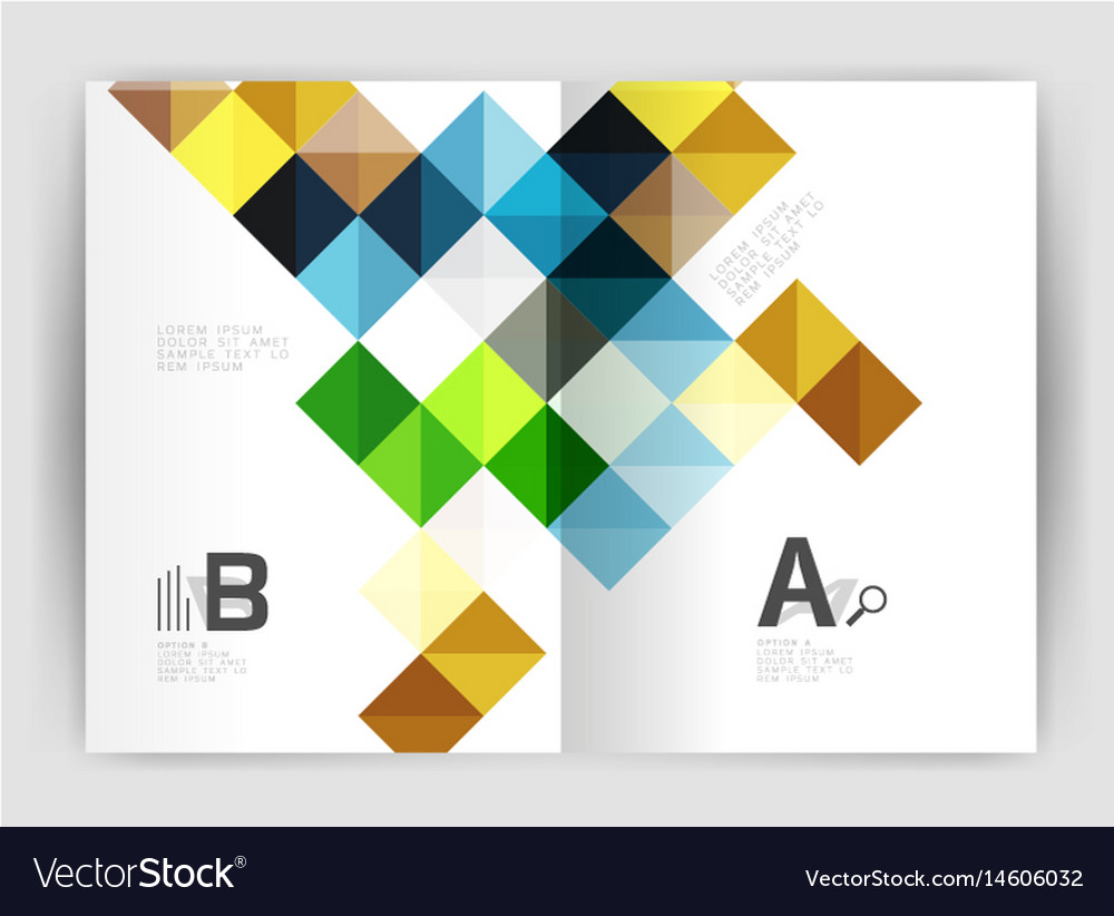 Square annual report brochure a4 print template Vector Image