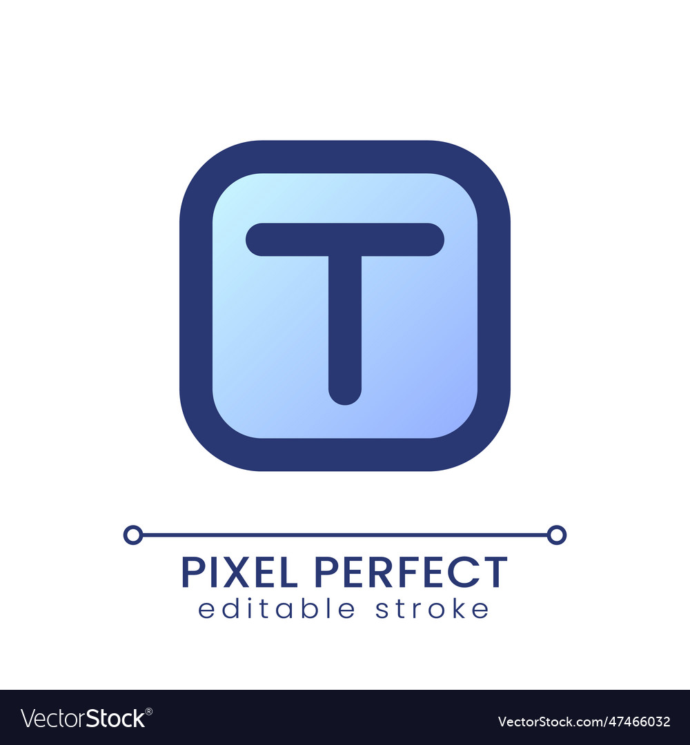Text overlay pixel perfect gradient fill ui icon vector image Text overlay pixel perfect gradient fill ui icon