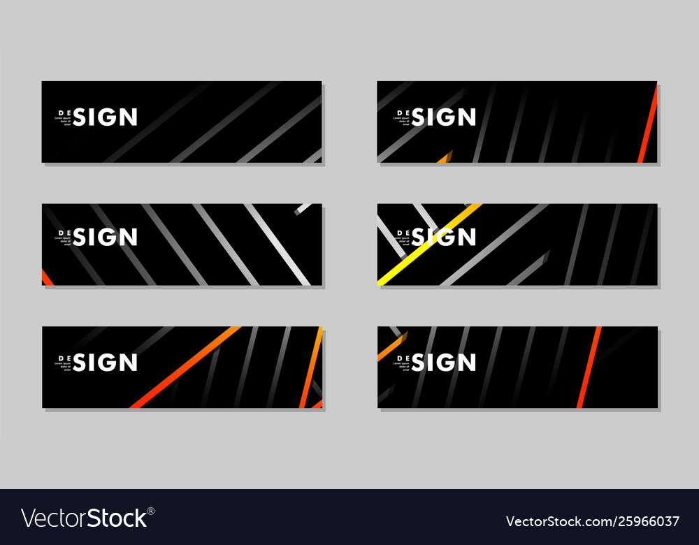 Ein Set moderne Banner mit Linienhintergrund vector image Ein Set moderne Banner mit Linienhintergrund