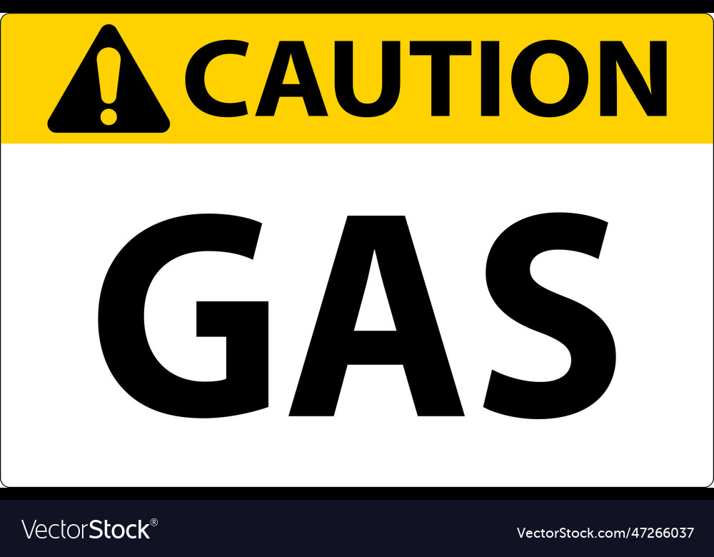 Caution flammable sign gas on white background Vector Image