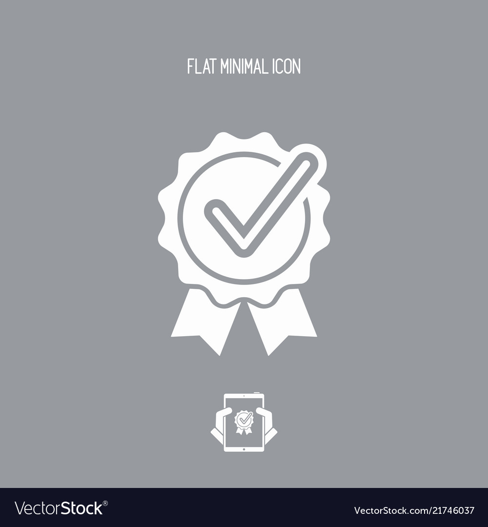 Checkmark certificate - flat minimal icon