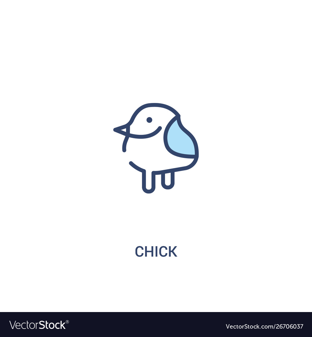Chick concept 2 colored icon simple line element