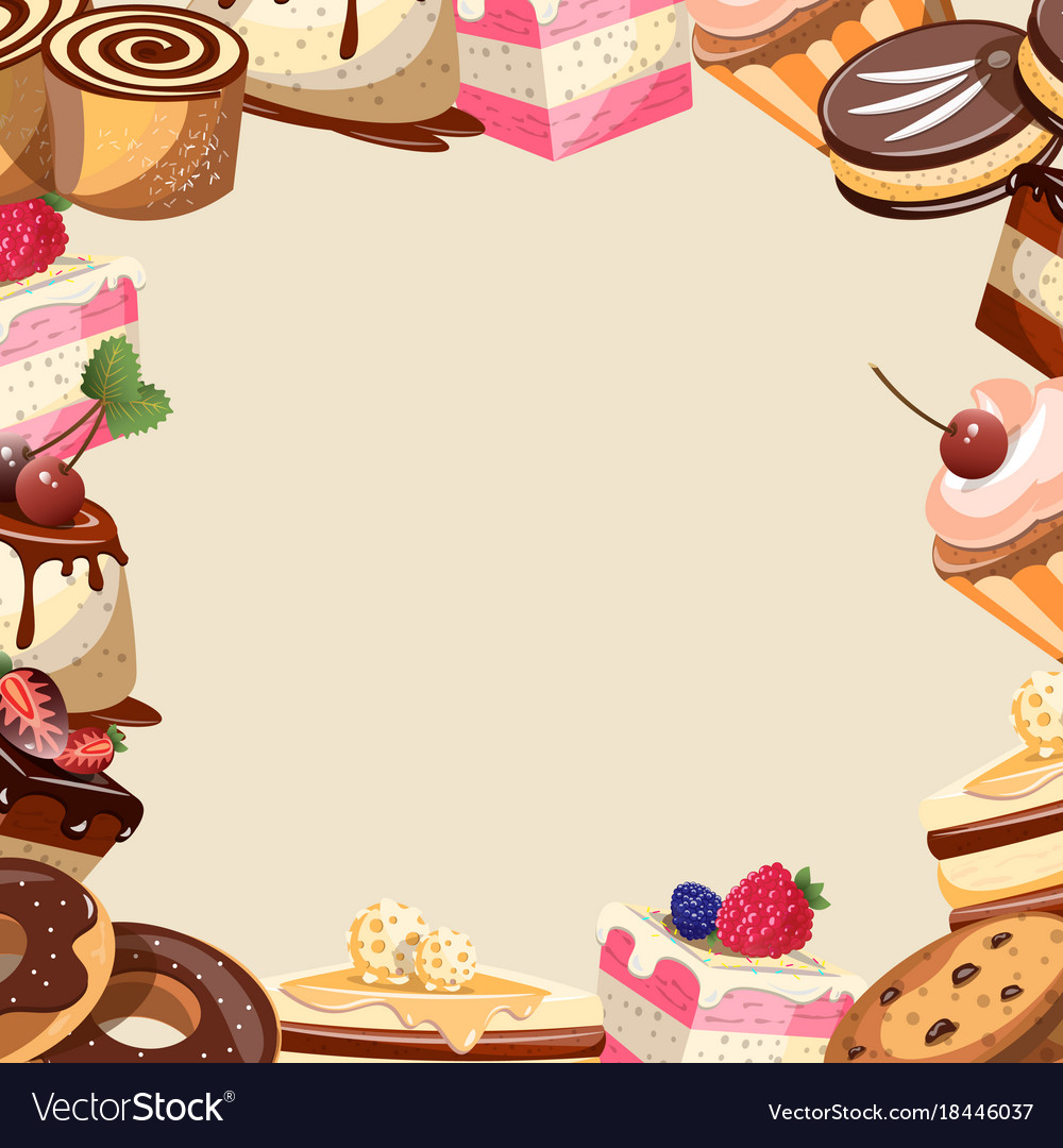 Different sweets colorful background Royalty Free Vector