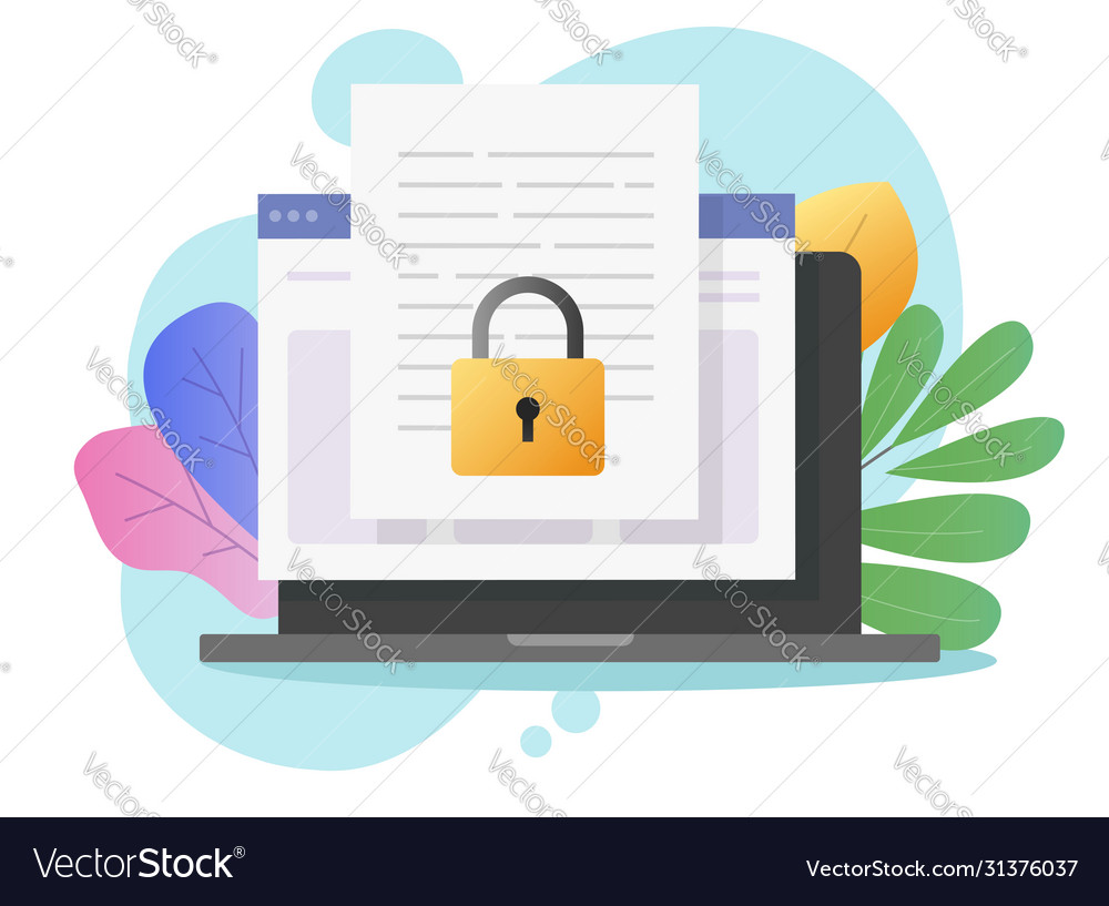 Document secure confidential online access vector image Document secure confidential online access