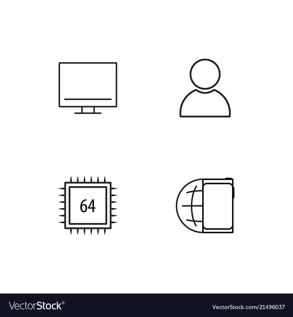 Electrical devices linear icons set simple