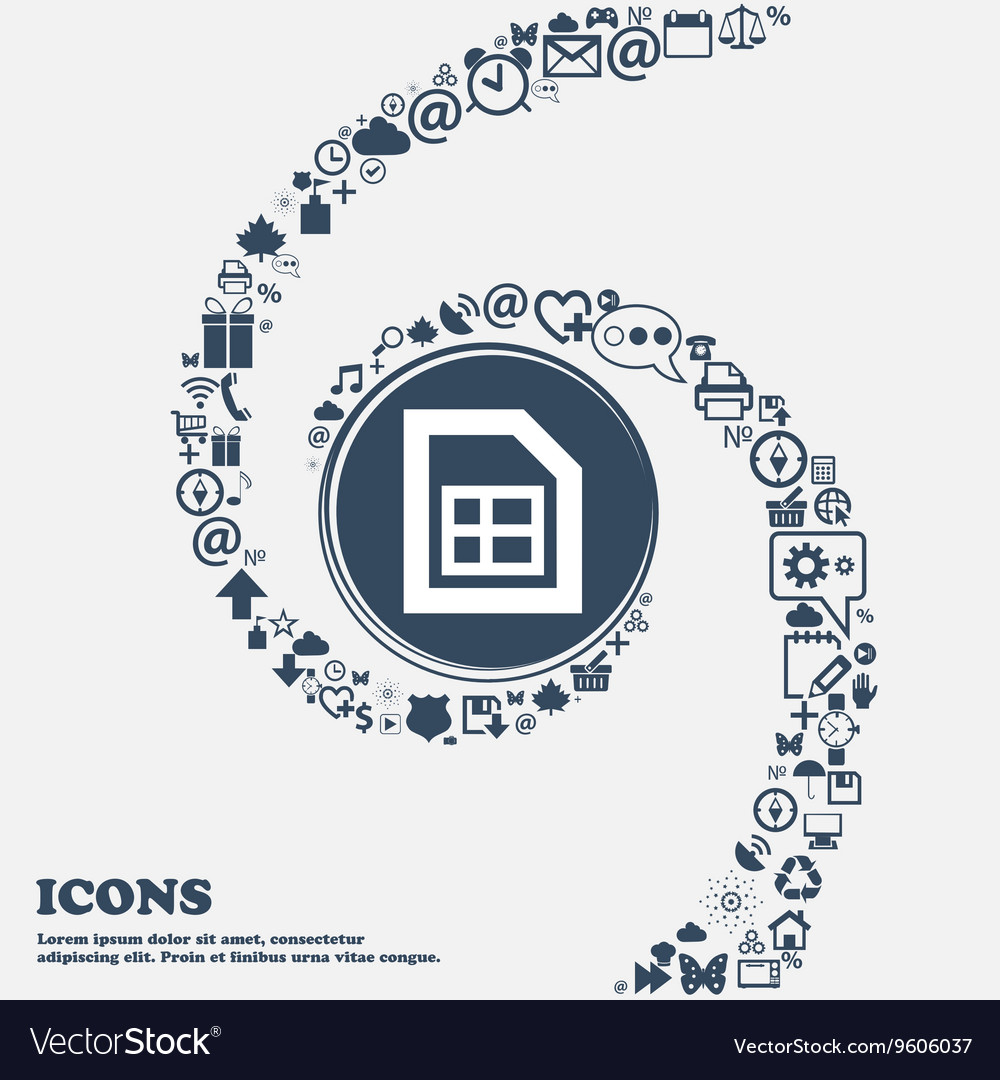 File document icon sign in the center around
