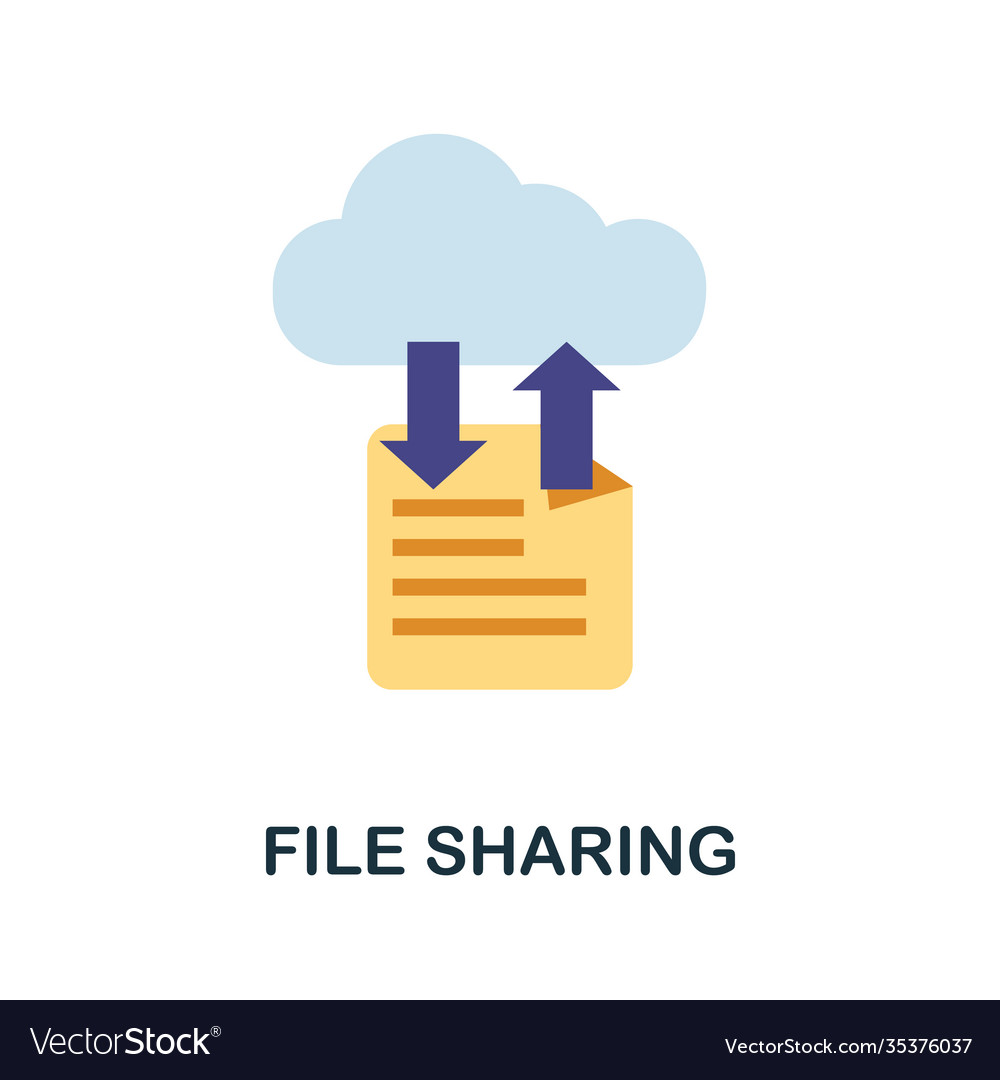 File sharing flat icon color simple element from