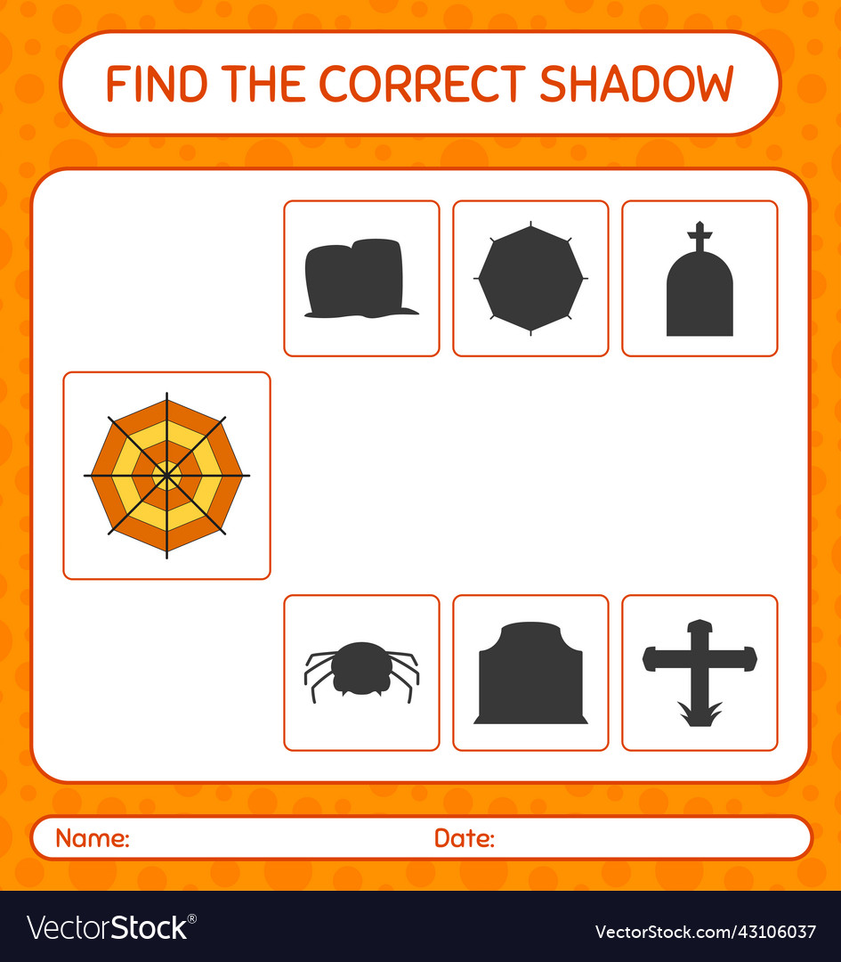Find the correct shadows game with spider web