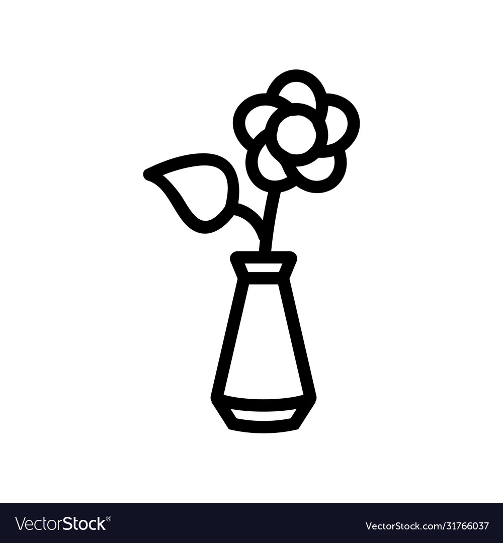 Flower in vase icon outline