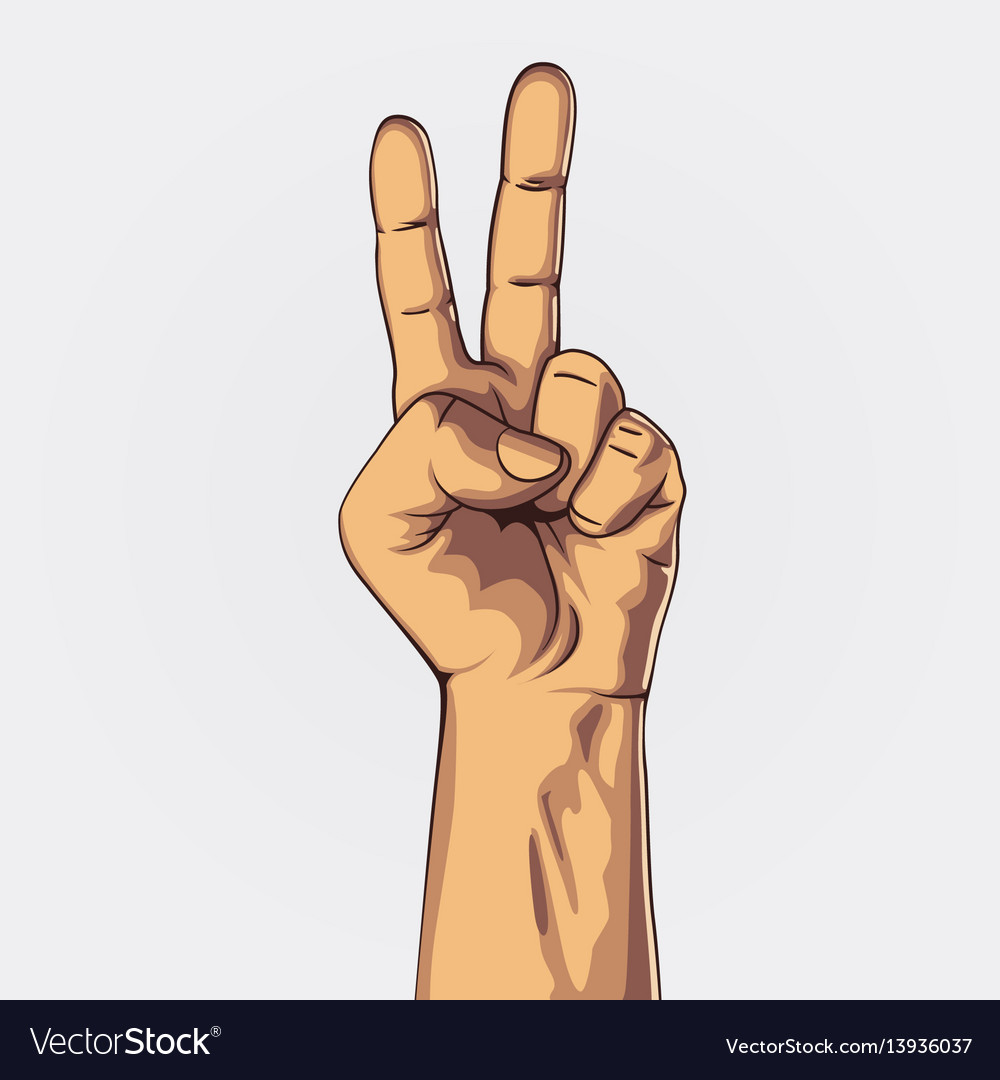 Hand Displaying Two Count Gesture