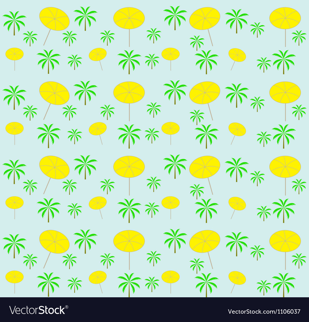 Palm trees umbrellas seamless pattern