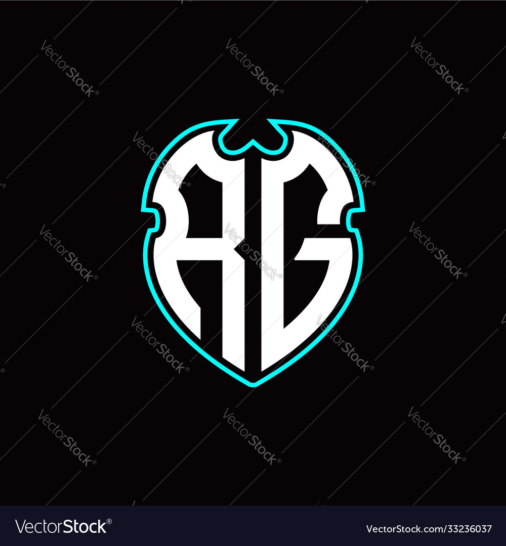 R g initial logo design with a shield shape