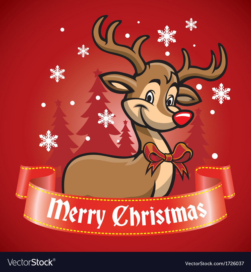 Rudolf the deer Royalty Free Vector Image - VectorStock