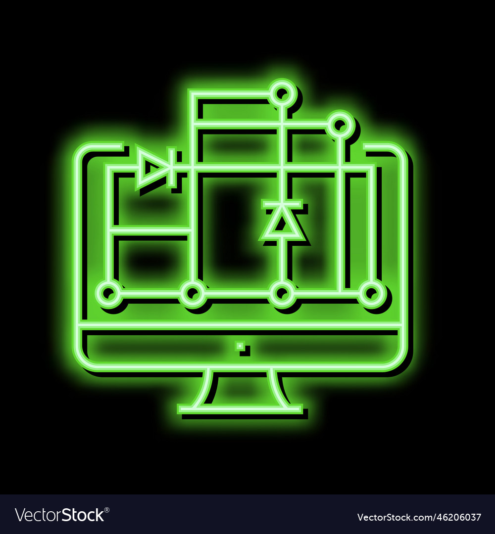 Scheme on computer screen for semiconductor vector image Scheme on computer screen for semiconductor