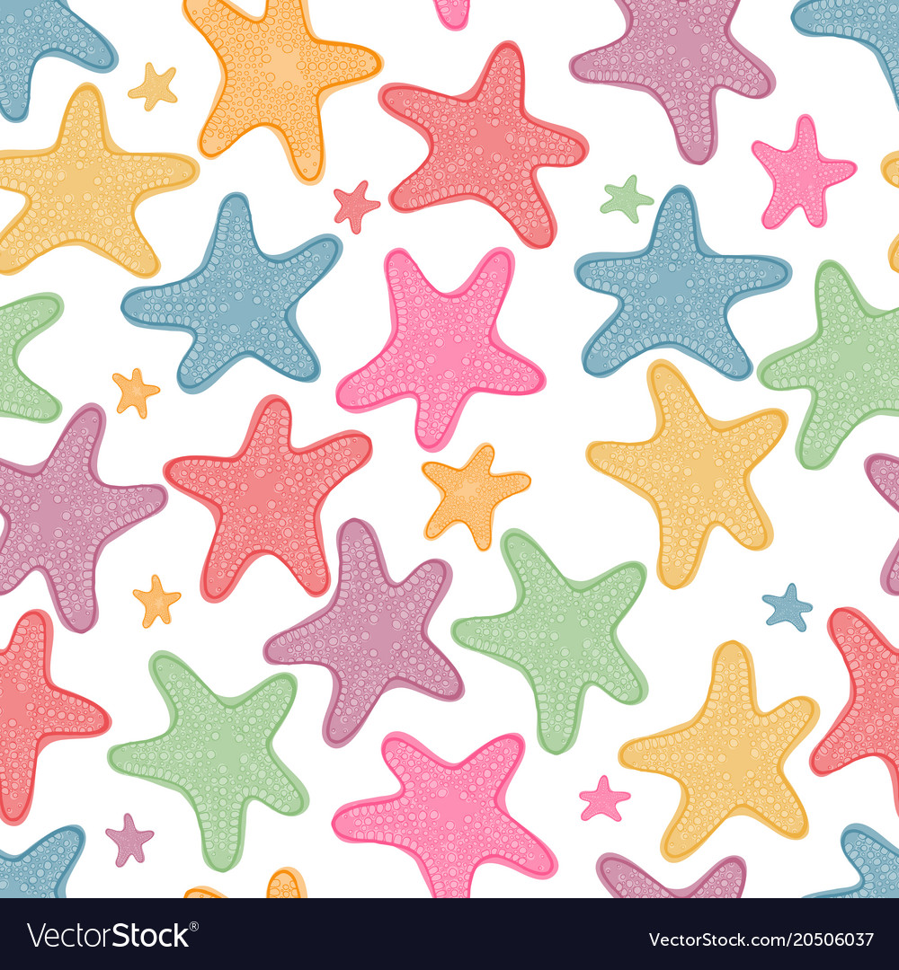 Seamless pattern background with starfish