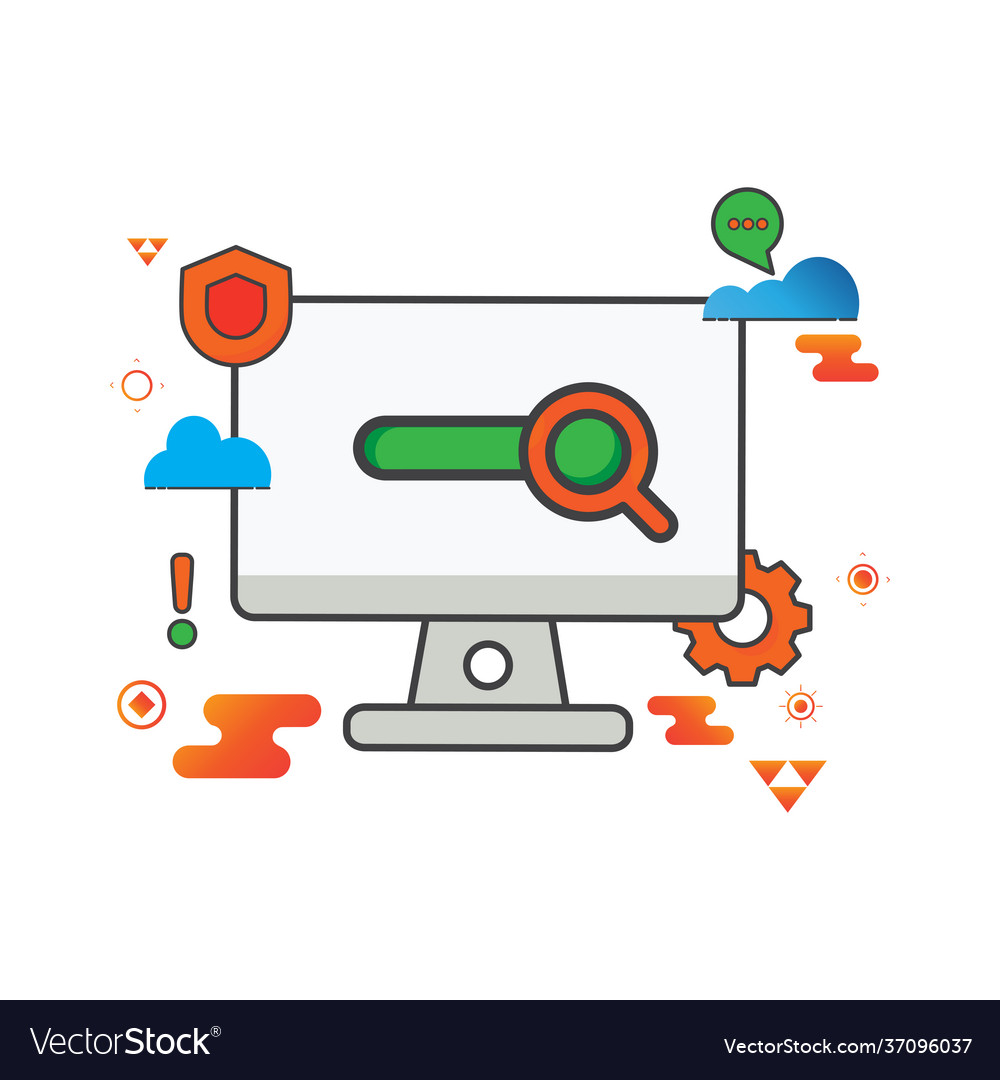 Search computer flat icon can use