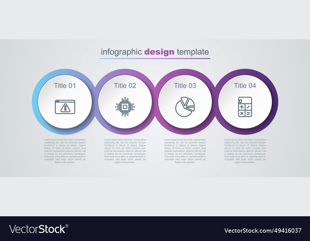 Set line browser with exclamation mark processor vector image Set line browser with exclamation mark processor