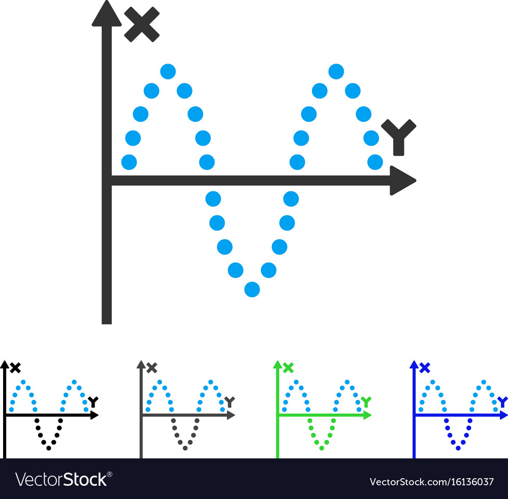 Sinusoid plot flat icon