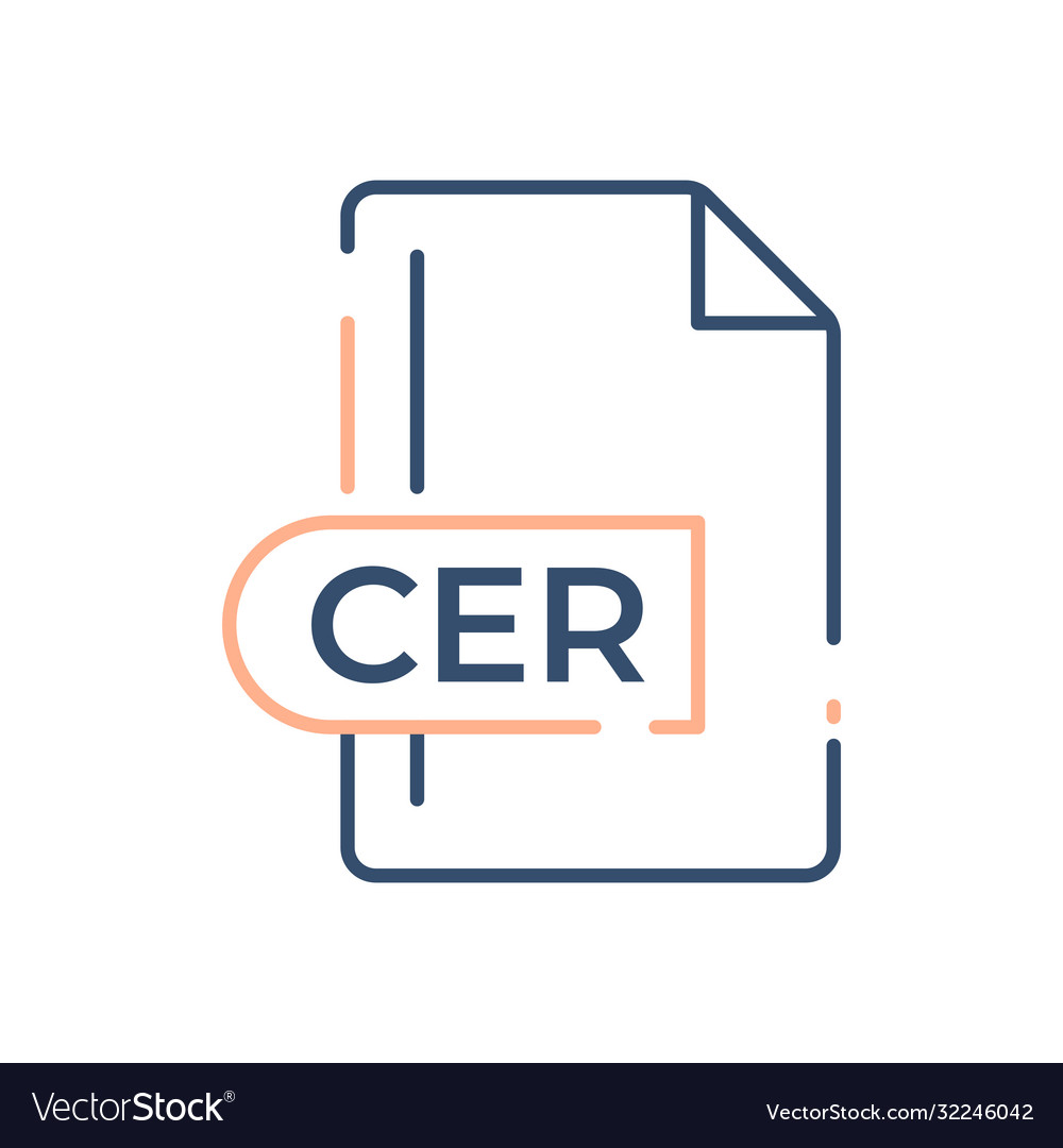 Cer file format icon extension line