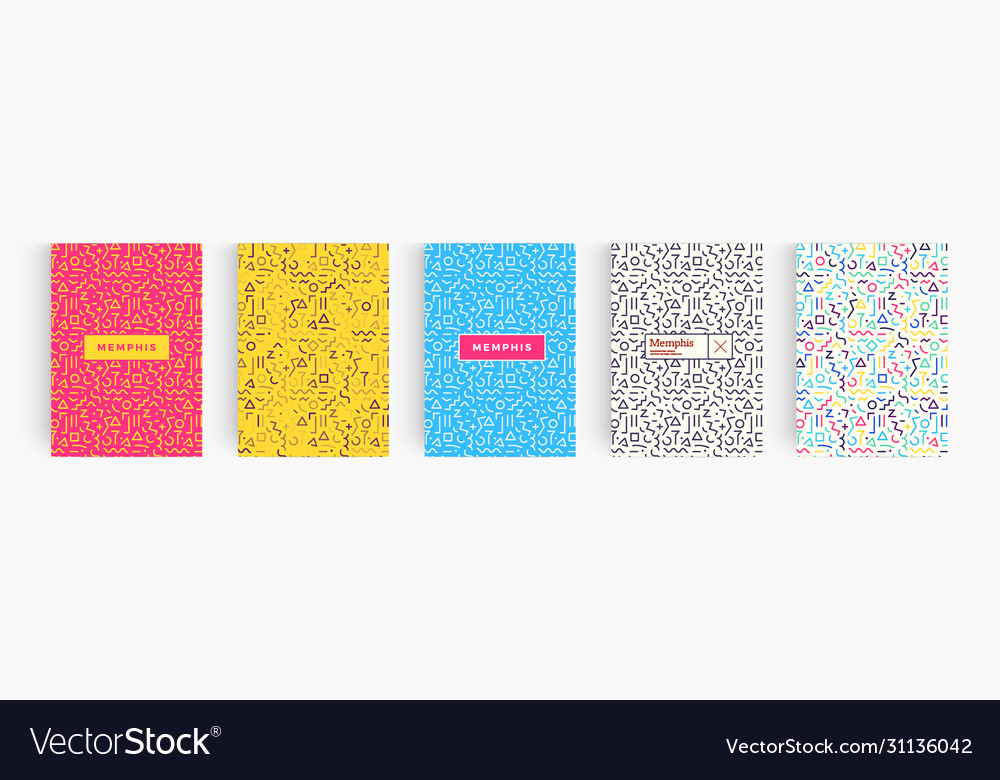 Colorful abstract minimalistic style posters set