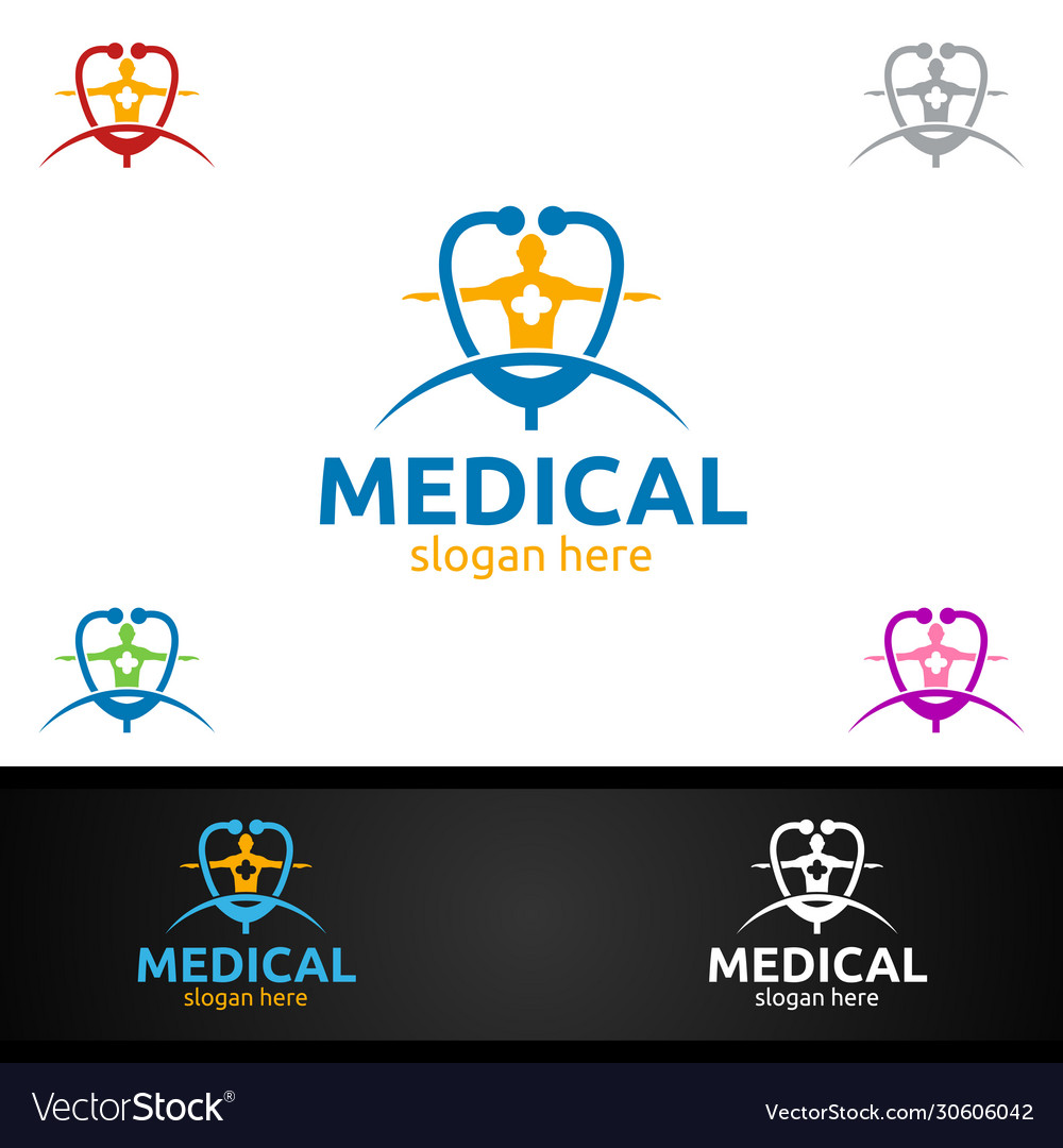 Cross medical hospital logo for emergency clinic