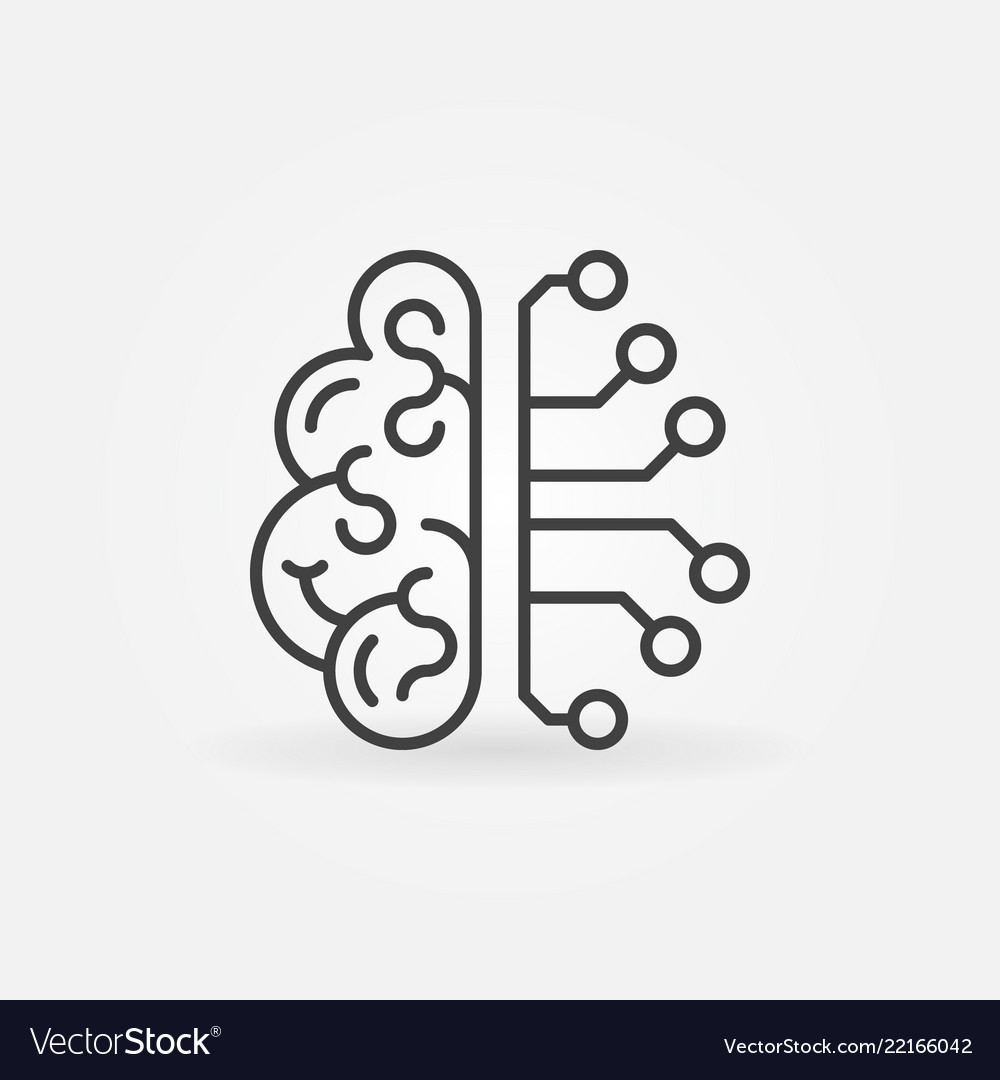 Cybernetic Brain Outline Icon