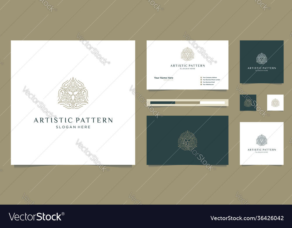 Geometric lines artistic patterns logo design