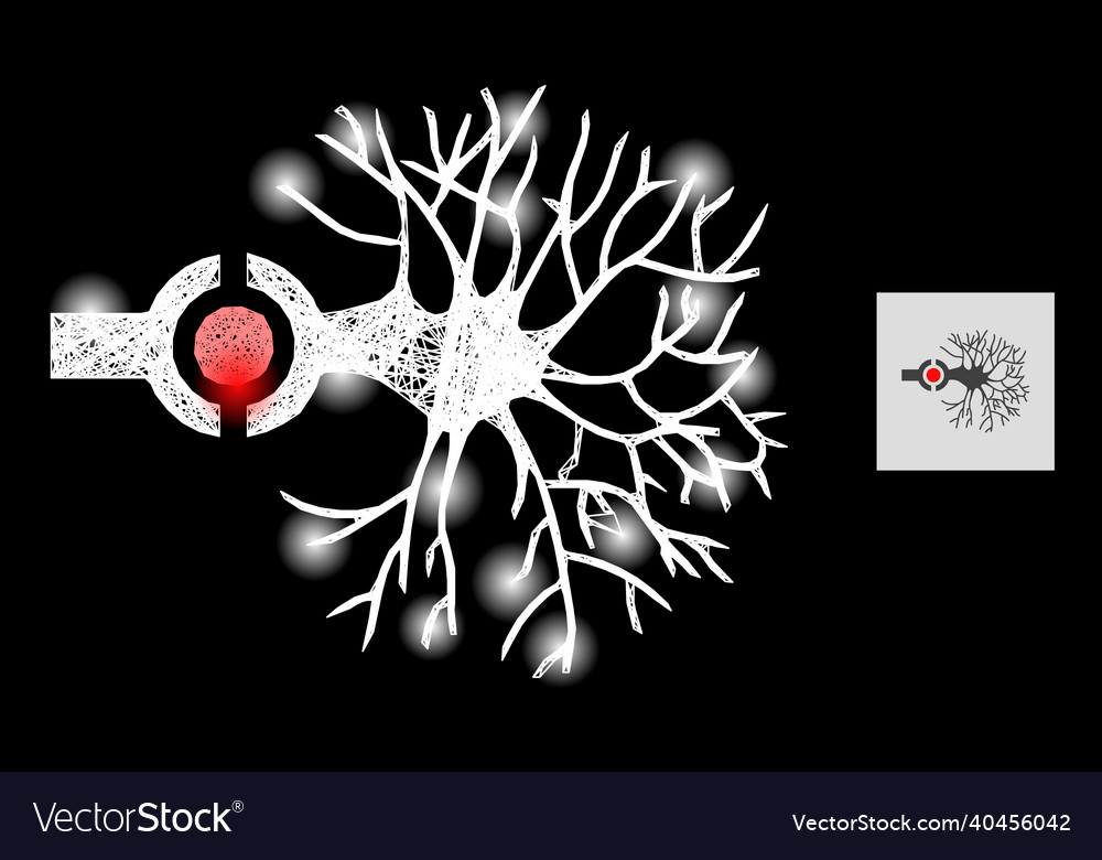 Glossy net mesh neuron digital interface vector image Glossy net mesh neuron digital interface
