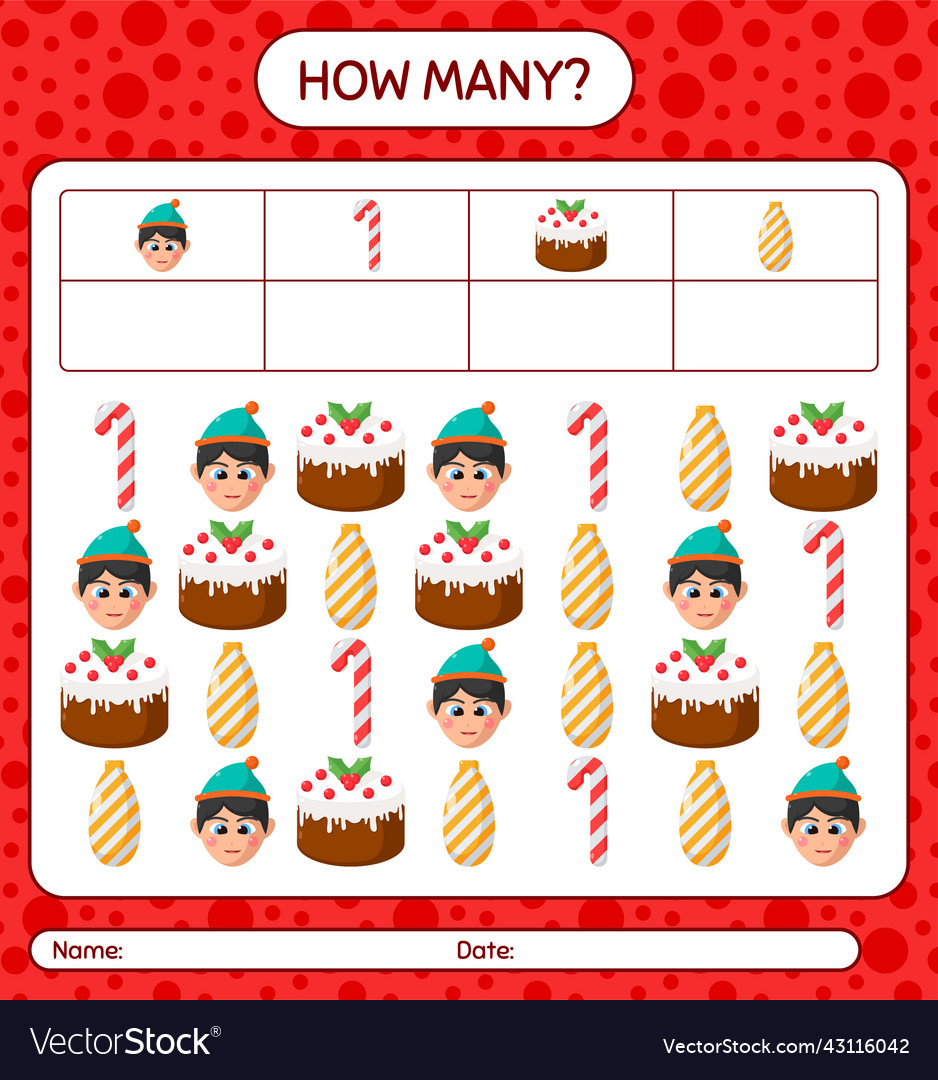 How many counting game with christmas icon
